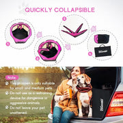 Foldable Enclosed Pet Playpen Tent (Small, Pink) – Indoor/Outdoor Cat & Puppy Crate with Zipper Top & Front Door, RV & Travel-Friendly