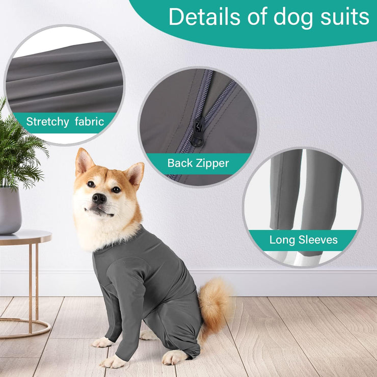 Recovery Suit for Dogs Surgery Suit Female Spay Dog Surgical Recovery Suit Male Dog Onesie for Surgery Female anti Licking Wounds Dog Shedding Suit Grey/Xx-Large