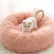 Winter Plush Round Pet Nest – Warm, Detachable & Machine-Washable Cat & Dog Bed