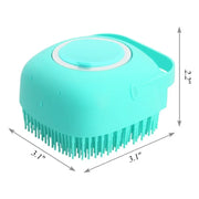 2-in-1 Pet Shampoo Brush & Massage Comb – 2.7 oz/80 ml Soft Silicone Grooming Scrubber