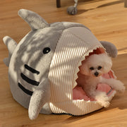 Portable Enclosed Plush Pet Cave Bed – Warm, Cozy Nest with Removable Cushion for Cats & Puppies
