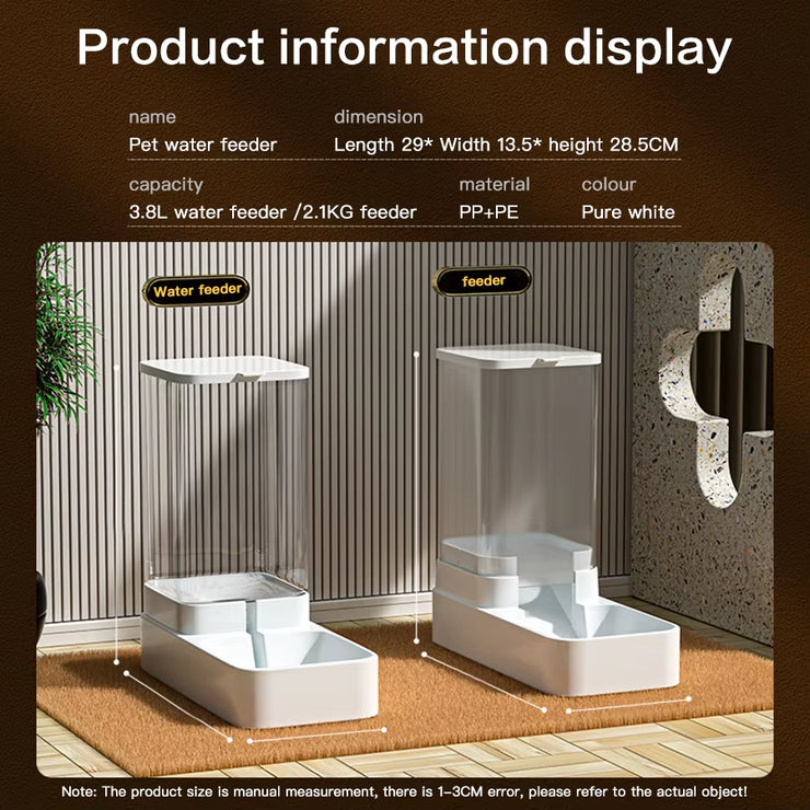 Hands-Free Automatic Feeder & Water Dispenser – Gravity-Fed Food Storage for Cats & Dogs