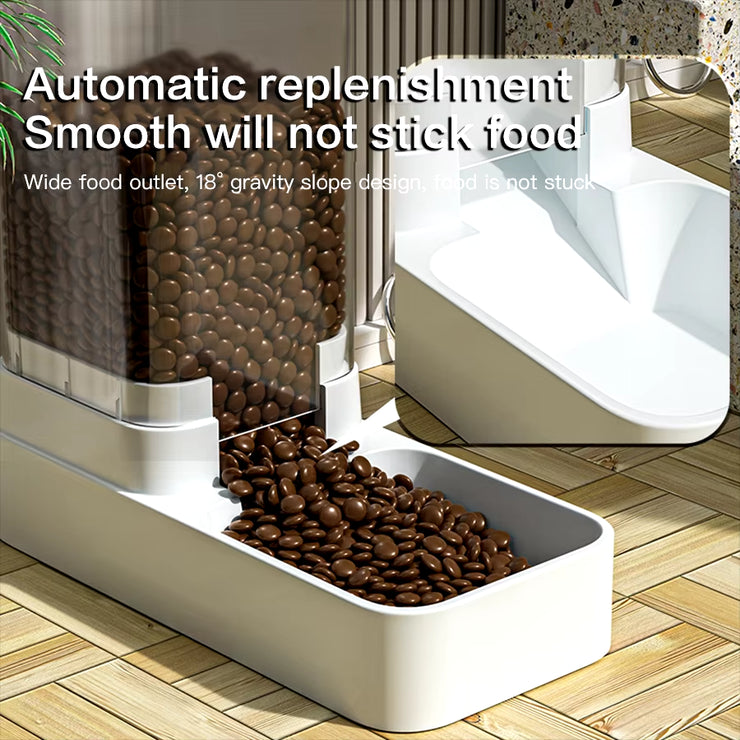 Hands-Free Automatic Feeder & Water Dispenser – Gravity-Fed Food Storage for Cats & Dogs