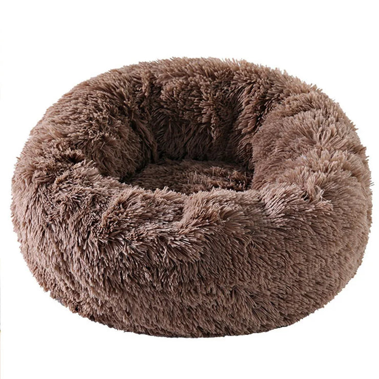 Winter Plush Round Pet Nest – Warm, Detachable & Machine-Washable Cat & Dog Bed