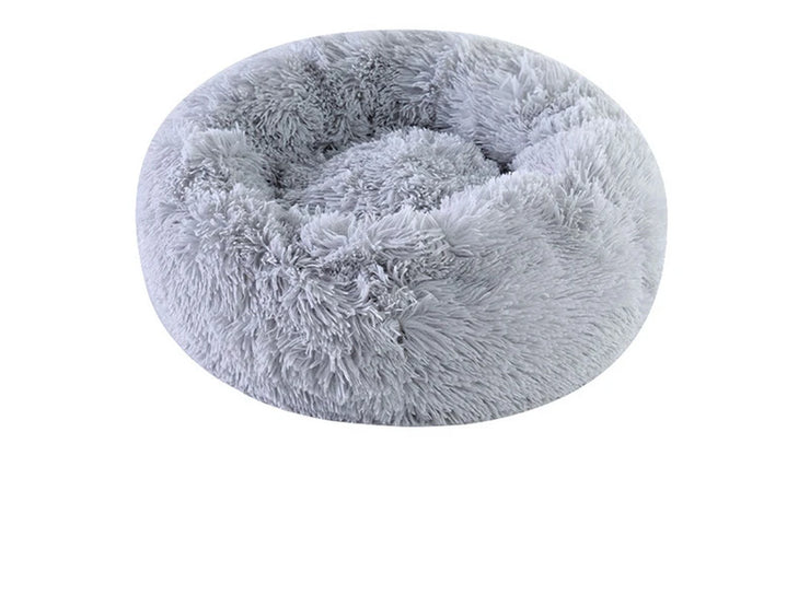 Winter Plush Round Pet Nest – Warm, Detachable & Machine-Washable Cat & Dog Bed
