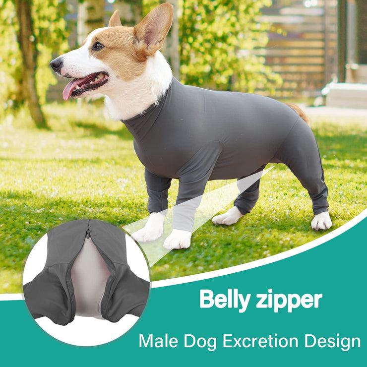 Recovery Suit for Dogs Surgery Suit Female Spay Dog Surgical Recovery Suit Male Dog Onesie for Surgery Female anti Licking Wounds Dog Shedding Suit Grey/Xx-Large